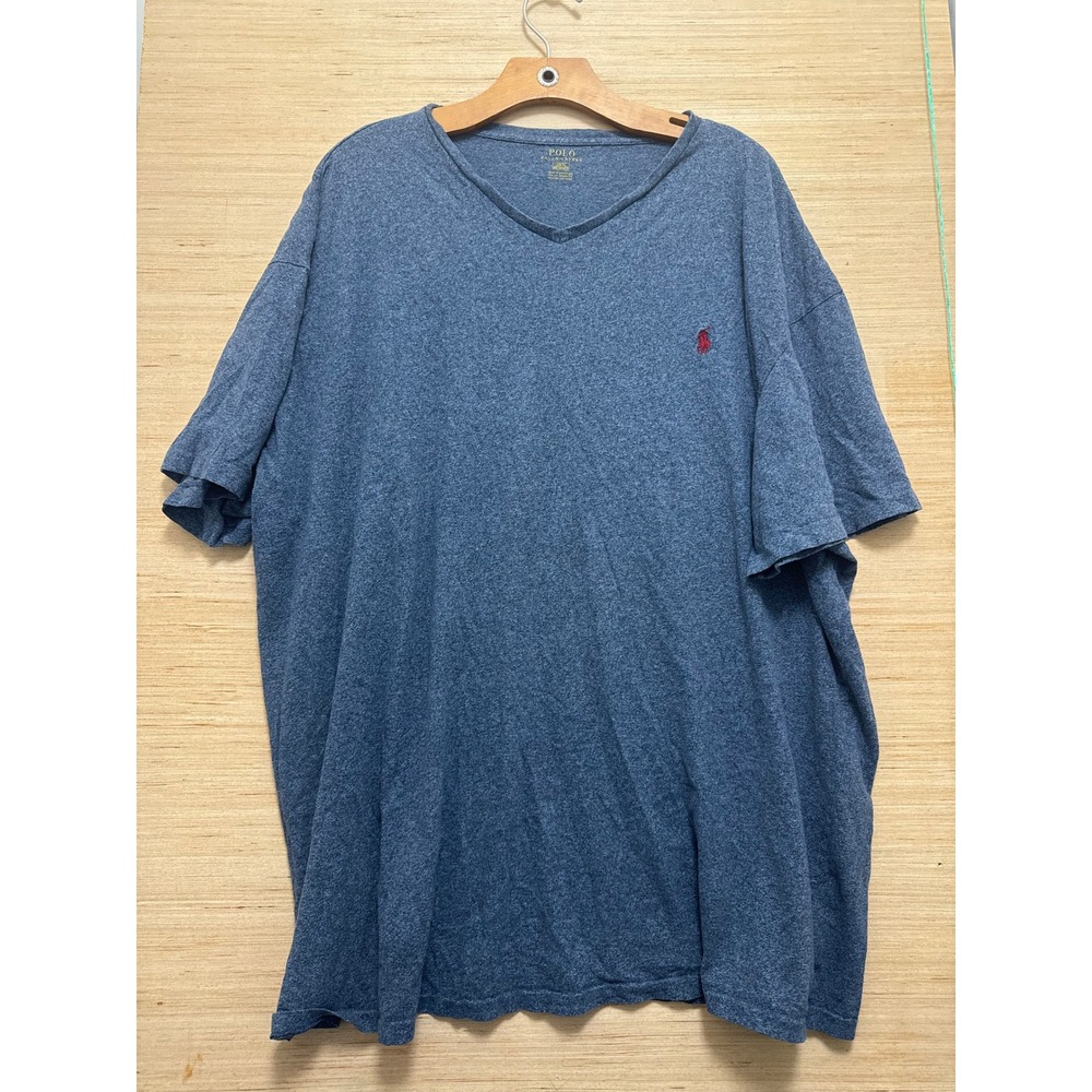Polo Ralph Lauren Big Grand V-Neck T-Shirt Blue Heather‎ Men's 2XL